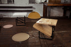 Ludo sidebord i heltre eik med innebygd ludo-spill – Fun Design